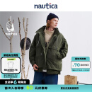 nautica white sail 白帆×CityBoy 【明星同款】休闲宽松保暖三合一连帽厚外套JW3414 军绿色0GR S