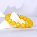 名珀世家蜜蜡手串男女款老蜜蜡圆珠鸡油黄手链琥珀蜜蜡新年礼物送女友12mm