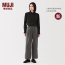 无印良品（MUJI）女式 汉麻 宽版裤 裤子女款 休闲裤阔腿裤长裤 25年春季新品 炭灰色 M （160/66A）