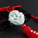 醉华新汽车挂件保平安翡翠玉麒麟高档轿车内挂饰吉祥福车载后视镜吊坠 翡翠玉麒麟红色