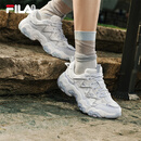 斐乐（FILA）官方猫爪6代女鞋复古运动鞋2025夏季新款舒适厚底鞋休闲鞋 雪白/太空银-SS 37.5