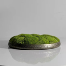 中式手敲纯铜青苔盆景绿植造景摆件茶室客厅茶几永生苔藓桌面装饰 纯铜青苔盆景F(直径30CM)