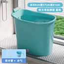 潮思汇巨厚成人泡澡桶儿童洗澡桶超厚免浴缸家用小户型全身浴盆 新款天蓝色【升级加厚】 加高82cm【无盖】+水勺+水管