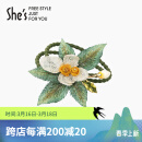 She's发饰 梵高玫瑰叠花刺绣发绳 橡皮筋头绳发圈 生日礼物 送女友