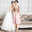 乌拓喜妈妈装婚宴高贵夏季五月份喜婆婆装2025新款年轻小个子婚礼喜妈 香槟色 赠 S 80斤-95斤