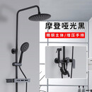 科勒（KOHLER）全铜花洒淋浴欧式淋浴器挂墙式喷头冷热浴室 纯黑