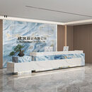 惠利得简约现代公司岩板大理石酒店前台吧台高端大堂接待台收银台定制 送货上门 500x60x100cm