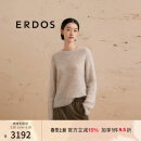 ERDOS 圆领长袖星光云朵套衫微透感宽松慵懒时尚女针织衫 大地驼 170/88A/L