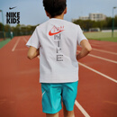 耐克（NIKE）官方男女童大童宽松T恤夏季满分考试纯棉针织棉IH0829 100白 160 XL