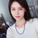 猎瑞天然稀有坦桑石素圈项链女坦桑蓝宝石裸石猫眼石晶石坠