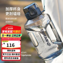 乐扣乐扣（LOCK&LOCK）小水库大容量塑料运动水杯户外冷水壶刻度把手男女杯子2.2L灰色