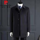皮尔卡丹（pierre cardin）羊毛大衣男士双面羊毛冬季加厚保暖毛呢风衣翻领中长款中年外套男 LLY16038  藏蓝色 M 170/92A