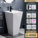 科勒（KOHLER）立柱盆落地式陶瓷一体洗脸盆阳台卫生间洗面盆洗手连体台盆洗漱盆 8900 黑色龙头搭配豪华套餐