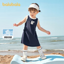 巴拉巴拉女童连衣裙宝宝裙子Polo背心裙夏装洋气时髦甜美 深蓝80821 120