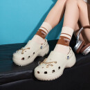 卡骆驰（crocs）女鞋厚底云朵洞洞鞋户外休闲时尚一脚蹬沙滩鞋 206750-2Y2 37-38