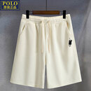 POLO SPORT美国拉夫劳伦夏季薄款青少年弹力宽松短裤松紧带五分裤休闲裤男 777-短裤-Q1杏色 2XL 建议150-170斤