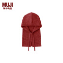 无印良品（MUJI）羊毛 罗纹编织 巴拉克拉法帽 帽子女秋冬 针织帽 围脖 DDA44A4A 红色