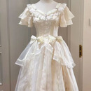 2026新款春夏连衣裙成人女法式高级感超仙晚礼服宴会小个子公主裙 米白色 杏色 S 高品质（收藏送项链两蝴蝶结）