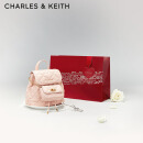 CHARLES&KEITH菱格大容量柔软多用背包书包双肩包包女包生日礼物CK2-60151400 粉红色Pink S