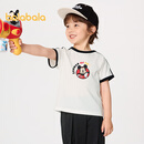 巴拉巴拉【迪士尼IP】童装儿童短袖t恤纯棉上衣宝宝夏装 本白10101 90
