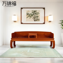 万锦福红木家具缅甸花梨(学名：大果紫檀)三围独板中式罗汉床两件套单人床榻实木罗汉榻睡榻美人榻 三围独板罗汉床198*81*74cm