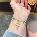 【二手99新】梵克雅宝项链 VCA 中号红花 白花 黑花18K金女士四叶草项链 耳钉二手奢侈品饰品 99新黄金镭射手链全套