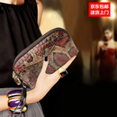 ANDSEEYOU品牌手拿包女真皮小手包妈妈手拿包双层拉链零钱包手拎手机包七夕 红蛇纹小号（长17cm）