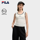 FILA 杨幂同款|斐乐官方女装针织背心2025夏新款时尚简约休闲修身内搭 云菇白-WT M 165/84A/M