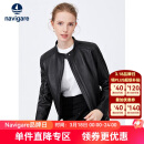 Navigare 意大利小帆船女士真皮皮衣秋冬款小立领羊皮机车服X2236700091 黑色 M 
