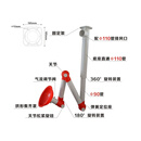 京昌定制实验室吸风罩万向罩万向臂吸气万向抽气罩排气罩臂排风定位吸 大尺寸110管万向红色