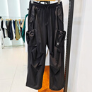 美职棒（MLB）工装裤男女2025新款NY立体贴袋宽松阔腿运动休闲长裤3AWPB0853 黑色/50BKS 纽约洋基队 M /170