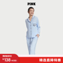维多利亚的秘密 PINK 天丝绵柔轻盈舒适衬衫式长款家居服女士睡衣套装1 53M1海洋蓝 11245721 S