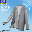 罗蒙2024春夏简约纯色百搭单西装男士防晒西服外套男商务休闲轻薄外衣 浅灰色 薄款 XL