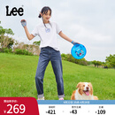 Lee411舒适高腰小直脚中深蓝色水洗女款牛仔长裤休闲潮A5662 中深蓝(25裤长) 27(110-120斤可选)