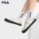 FILA 斐乐官方女鞋SMILA摩登拖鞋2025夏季新款元气拖鞋休闲勃肯鞋 豆腐白-TF 37.5