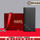 FAIRWHALE【高端奢品】2025新款男士钱包长款真皮牛皮卡包一体大容量钱包男 黑色款【红木礼盒包装】