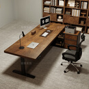 香榭贵族智能电动升降桌老板桌现代简约站立式办公桌电脑桌实木班台带侧柜 办公桌定制套餐 柜子150长*35宽*61高