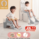 盟石儿童马桶坐便器辅助器坐便圈1-3-5-12岁宝宝可折叠婴儿阶梯小马桶 PU软垫-灰【蹲厕/马桶/坐便器】秒折叠+礼包