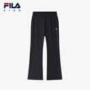 FILA【凉感功能】斐乐儿童瑜伽裤微喇2025夏季新款女中大童运动裤 深黑-BK 150