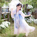 旗铂汉服女童夏新款2025儿童国风新中式连衣裙 无尽浮华 120