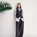 ERDOS【刘雯同款】25夏季透气修身显瘦职场收腰女马甲 粉末咖啡色 L 170/88A
