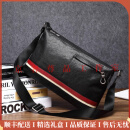 POLOLOT轻奢品牌男士单肩包男真皮潮流背包简约斜跨休闲牛皮商务包包 款式一黑色