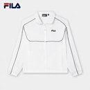 FILA 斐乐官方女士梭织外套2025夏新款时尚休闲简约立领宽松上衣 云菇白-WT M 165/84A/M