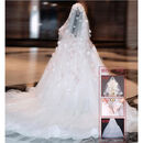 勤驰婚纱新娘主纱2025小个子高级感法式主礼服新款在逃公主豪华重工出 玫瑰花拖尾+4米头纱 均码 3XL