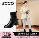 爱步（ECCO）靴子女 冬季休闲粗跟切尔西女靴皮靴 雕塑222433 黑色22243301001 36