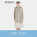 PORTS宝姿女装2025春夏新款质感浅棕挺括风衣 质感浅棕 S