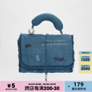 Tagi.哈兜蛋卷收纳包可爱可拆卸撞色旅行洗漱折叠大容量 牛仔报纸