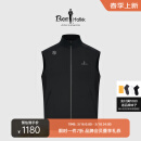 比音勒芬【经编复合面料】春秋男士马甲内搭保暖休闲弹力净色背心可外穿 07黑色 M