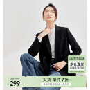尚都比拉职业通勤西装女春秋高级感面试正装外套气质小西服 黑色 L