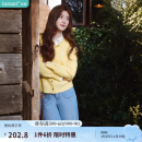 茵曼（INMAN）章若楠同款复古老钱风女装开衫毛衣2025春夏季新品通勤感针织衫 浅黄色 M